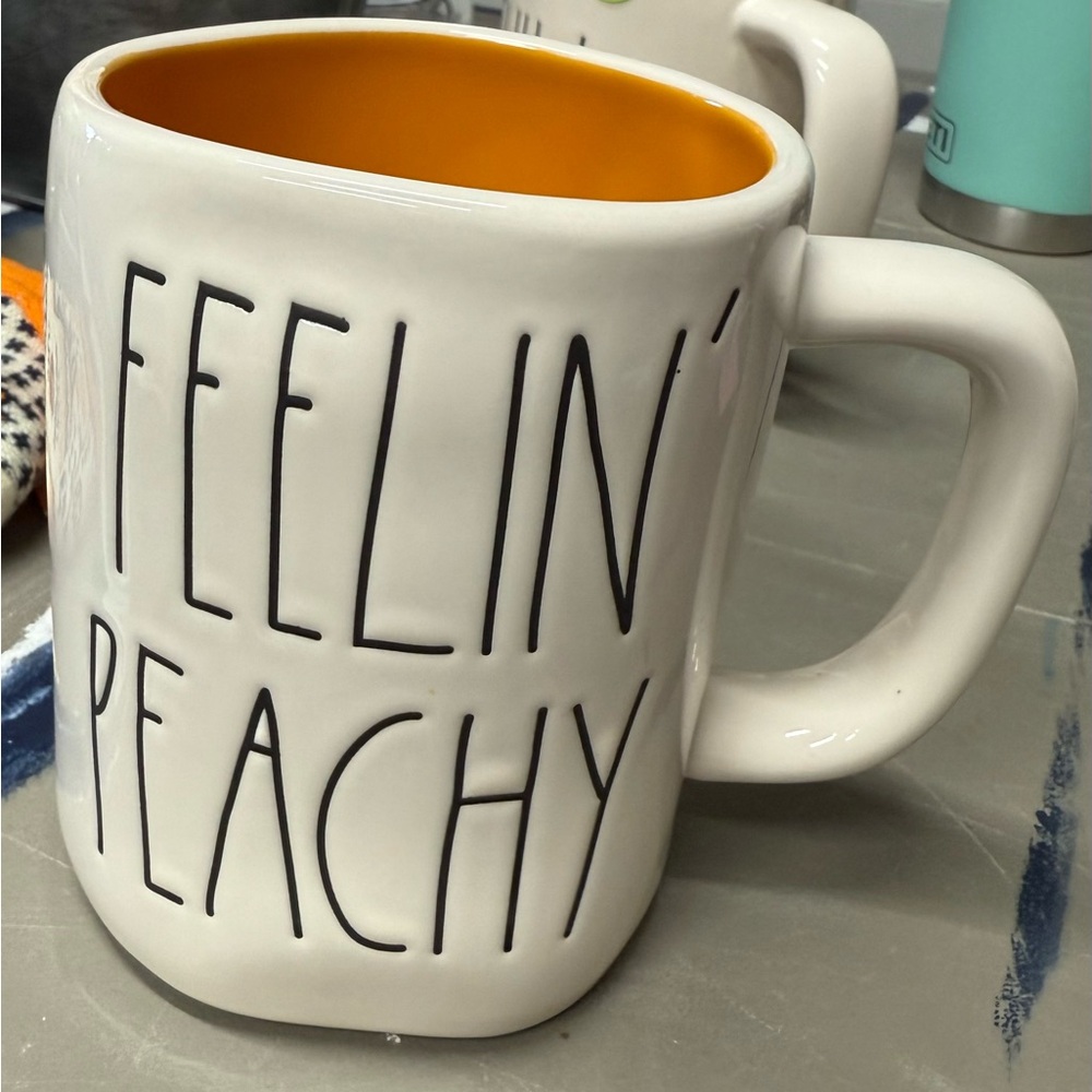 Rae Dunn White Mug with Orange Interior - Feelin' Peachy